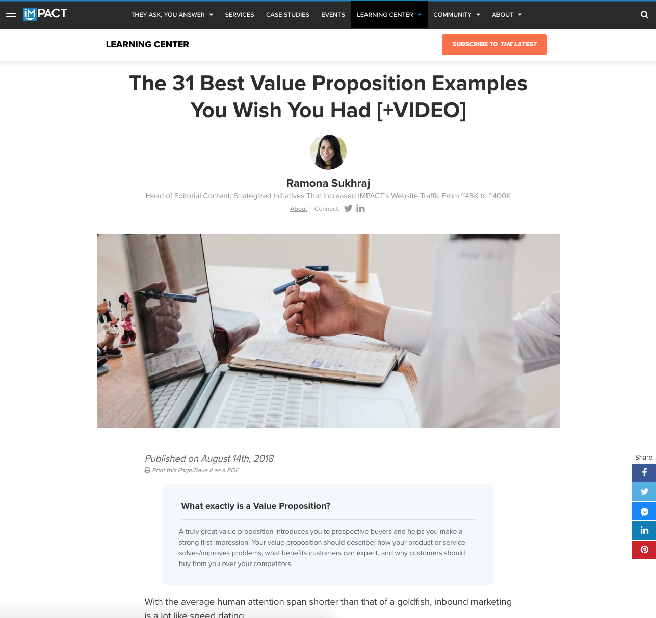 27 Best Business Blog Post Examples (Updated for 2021) | IMPACT